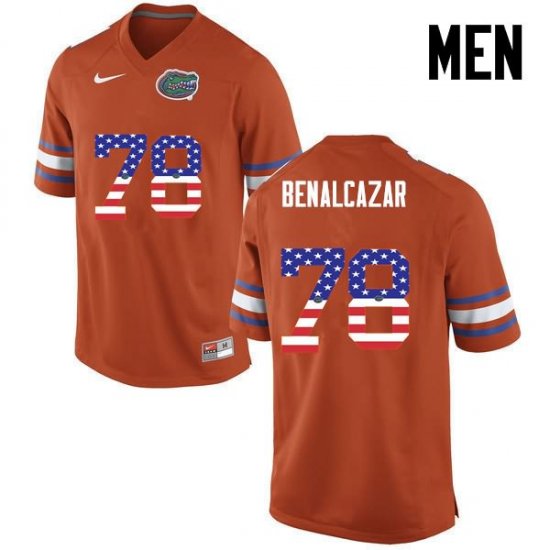 Men's Florida Gators #78 Ricardo Benalcazar NCAA Nike Orange USA Flag Fashion Authentic Stitched College Football Jersey UAG2062JS